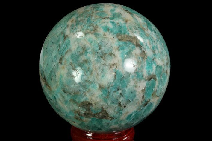 Polished Amazonite Crystal Sphere - Madagascar #78731